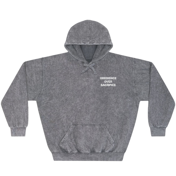 Believers Of The Way Obedience Over Sacrifice Mineral Wash Hoodie